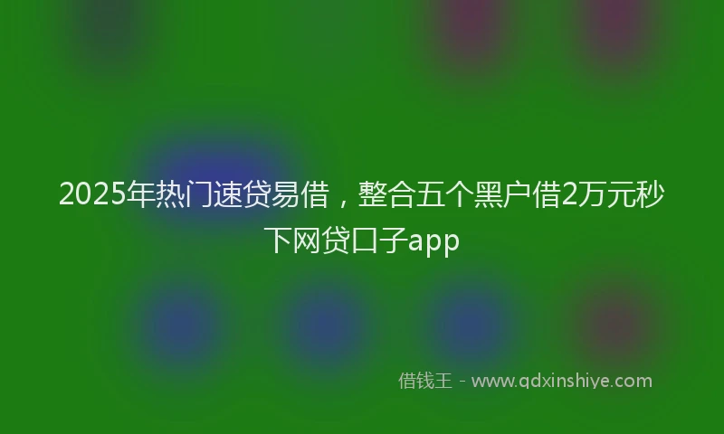 2025年热门速贷易借，整合五个黑户借2万元秒下网贷口子app