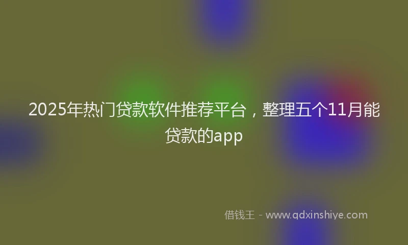 2025年热门贷款软件推荐平台，整理五个11月能贷款的app