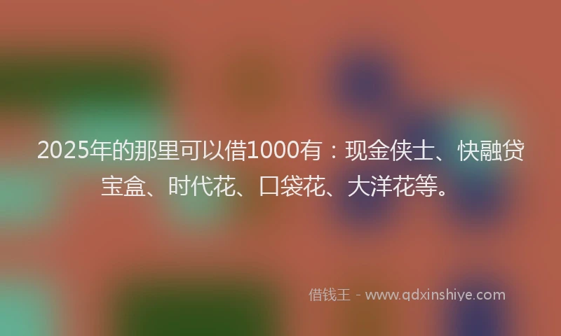 2025年的那里可以借1000有:现金侠士、快融贷宝盒、时代花、口袋花、大洋花等。