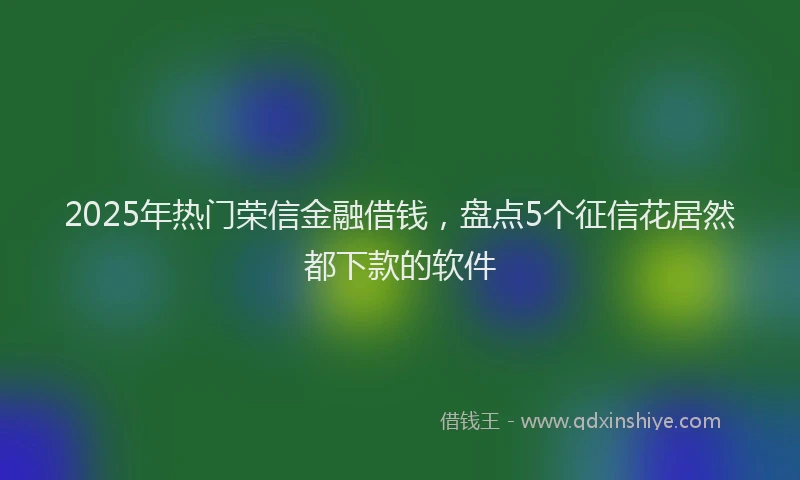 2025年热门荣信金融借钱，盘点5个征信花居然都下款的软件