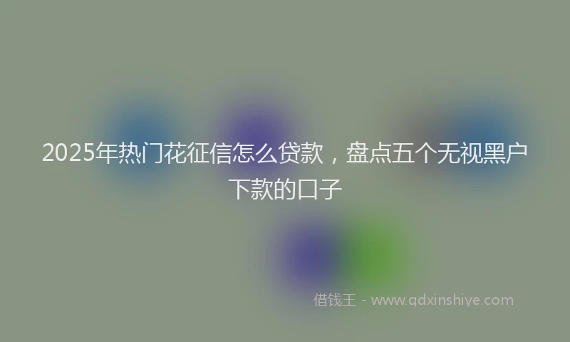 2025年热门花征信怎么贷款，盘点五个无视黑户下款的口子