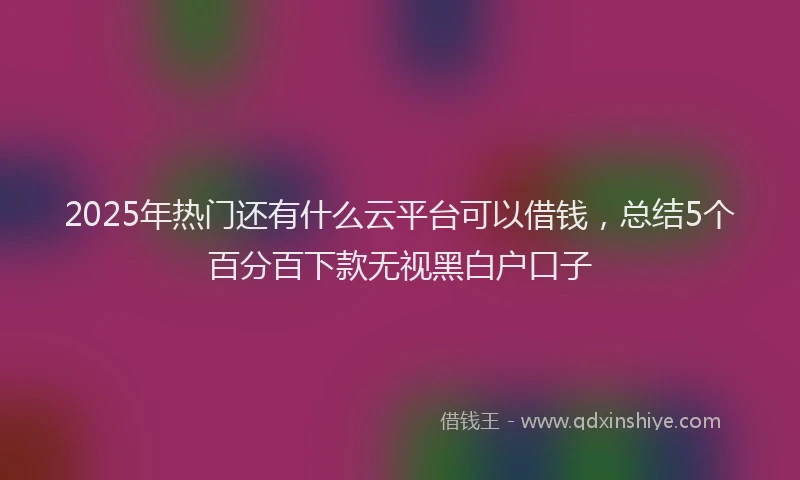 2025年热门还有什么云平台可以借钱,总结5个百分百下款无视黑白户口子