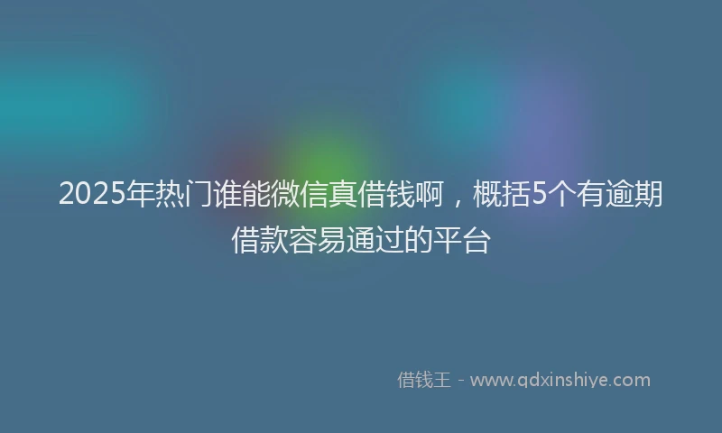 2025年热门谁能微信真借钱啊,概括5个有逾期借款容易通过的平台