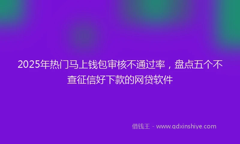 2025年热门马上钱包审核不通过率，盘点五个不查征信好下款的网贷软件