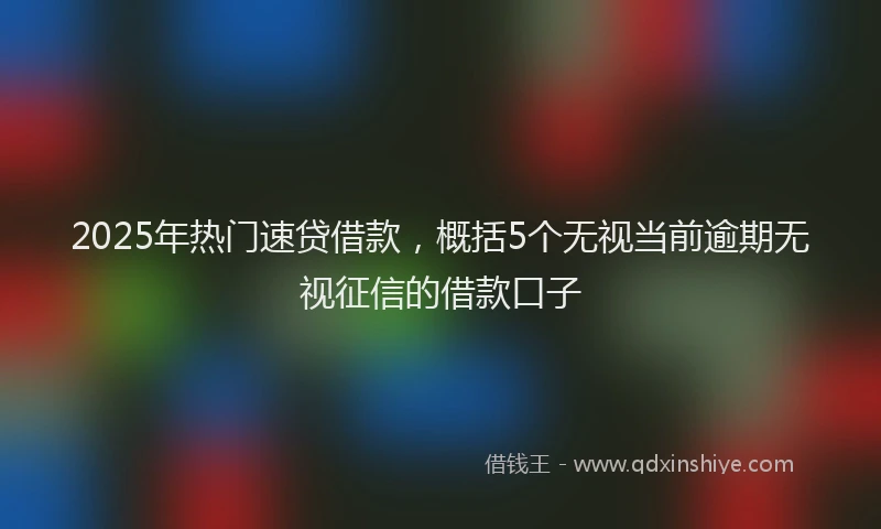2025年热门速贷借款，概括5个无视当前逾期无视征信的借款口子