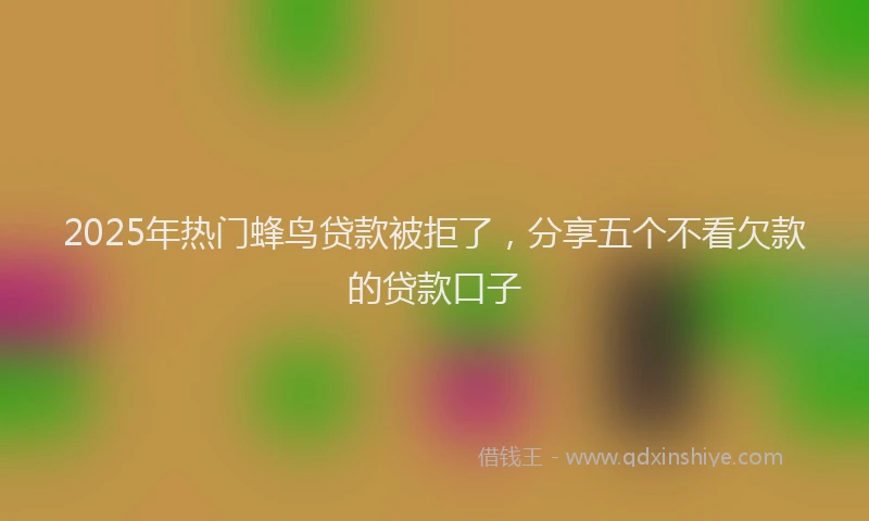 2025年热门蜂鸟贷款被拒了,分享五个不看欠款的贷款口子