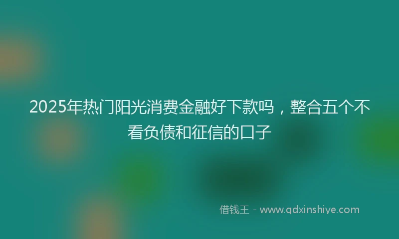 2025年热门阳光消费金融好下款吗，整合五个不看负债和征信的口子