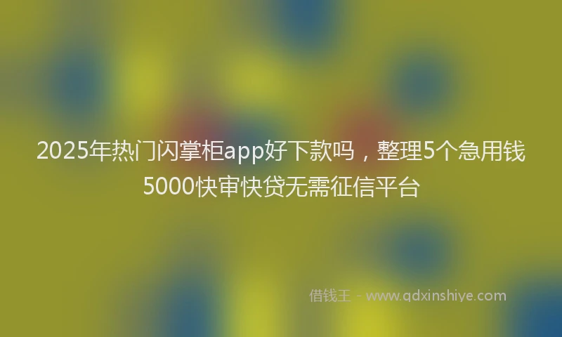 2025年热门闪掌柜app好下款吗,整理5个急用钱5000快审快贷无需征信平台