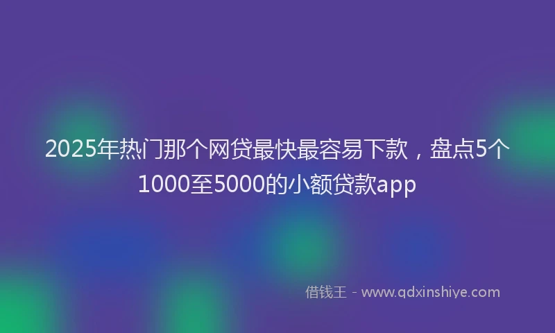 2025年热门那个网贷最快最容易下款，盘点5个1000至5000的小额贷款app