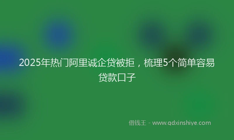 2025年热门阿里诚企贷被拒，梳理5个简单容易贷款口子