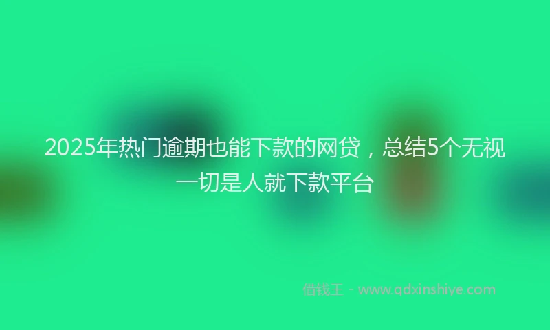 2025年热门逾期也能下款的网贷,总结5个无视一切是人就下款平台