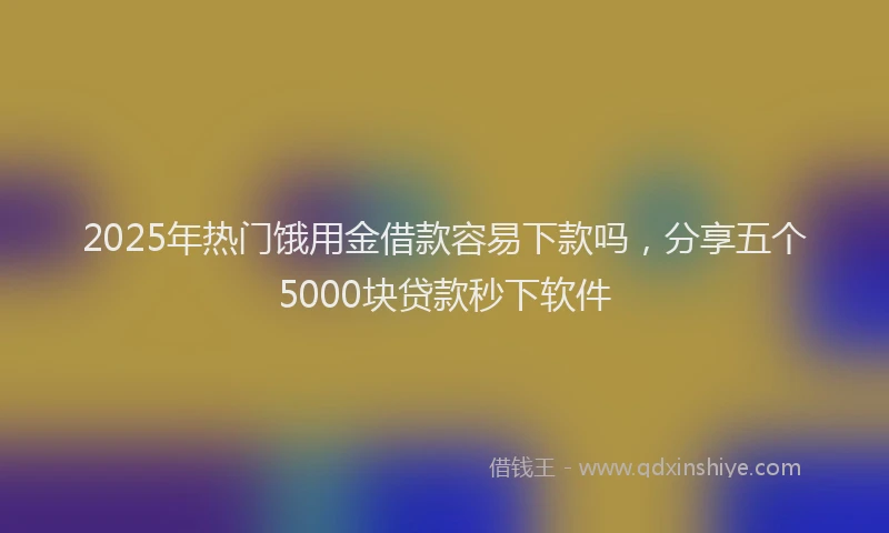 2025年热门饿用金借款容易下款吗,分享五个5000块贷款秒下软件