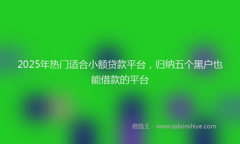 2025年热门适合小额贷款平台,归纳五个黑户也能借款的平台