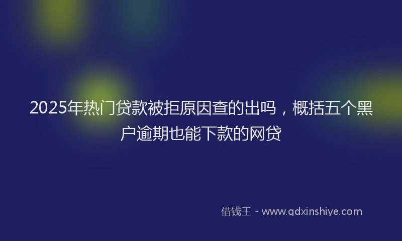 2025年热门贷款被拒原因查的出吗，概括五个黑户逾期也能下款的网贷