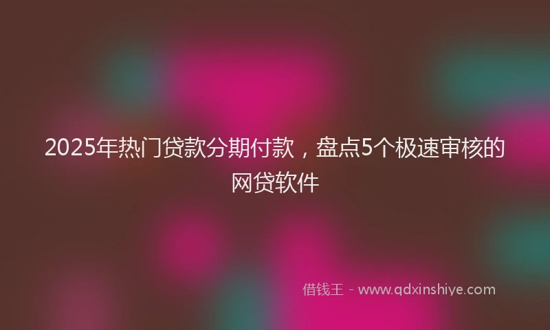2025年热门贷款分期付款，盘点5个极速审核的网贷软件