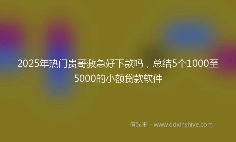 2025年热门贵哥救急好下款吗，总结5个1000至5000的小额贷款软件