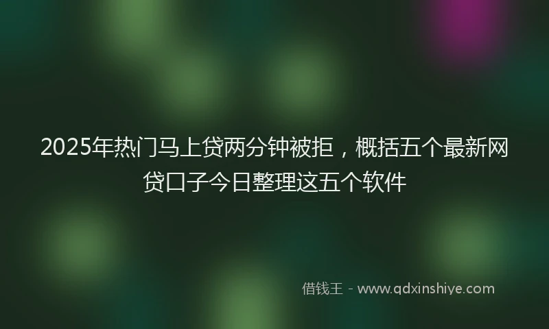 2025年热门马上贷两分钟被拒，概括五个最新网贷口子今日整理这五个软件