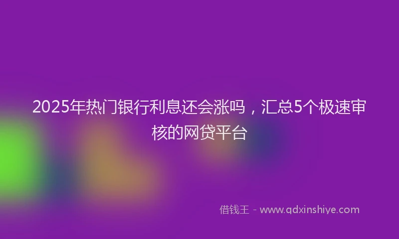 2025年热门银行利息还会涨吗，汇总5个极速审核的网贷平台