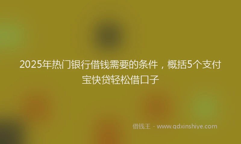 2025年热门银行借钱需要的条件,概括5个支付宝快贷轻松借口子