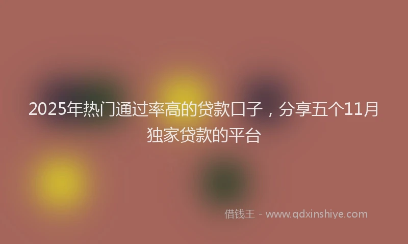 2025年热门通过率高的贷款口子，分享五个11月独家贷款的平台