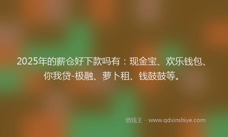 2025年的薪仓好下款吗有：现金宝、欢乐钱包、你我贷-极融、萝卜租、钱鼓鼓等。