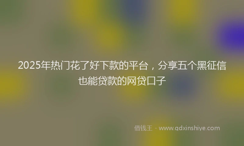 2025年热门花了好下款的平台，分享五个黑征信也能贷款的网贷口子