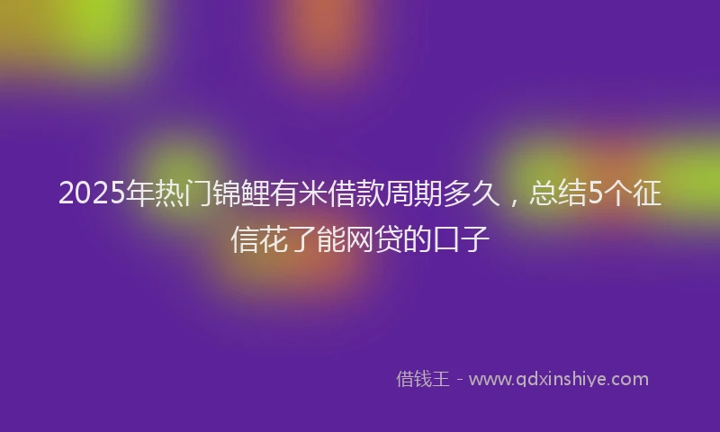 2025年热门锦鲤有米借款周期多久，总结5个征信花了能网贷的口子