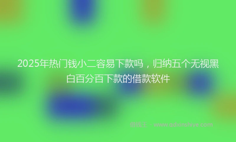 2025年热门钱小二容易下款吗，归纳五个无视黑白百分百下款的借款软件
