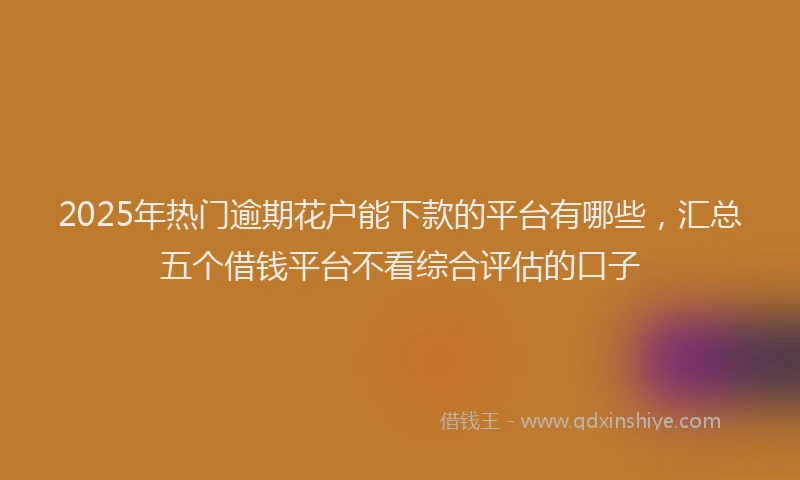 2025年热门逾期花户能下款的平台有哪些，汇总五个借钱平台不看综合评估的口子