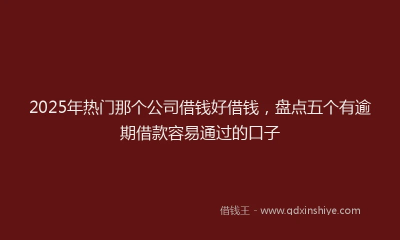2025年热门那个公司借钱好借钱，盘点五个有逾期借款容易通过的口子