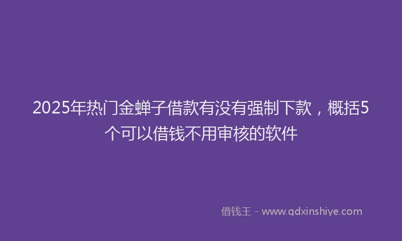 2025年热门金蝉子借款有没有强制下款，概括5个可以借钱不用审核的软件