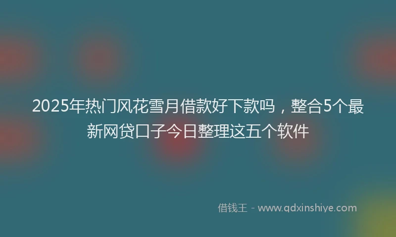 2025年热门风花雪月借款好下款吗，整合5个最新网贷口子今日整理这五个软件