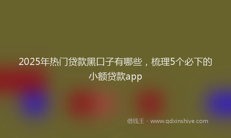 2025年热门贷款黑口子有哪些，梳理5个必下的小额贷款app