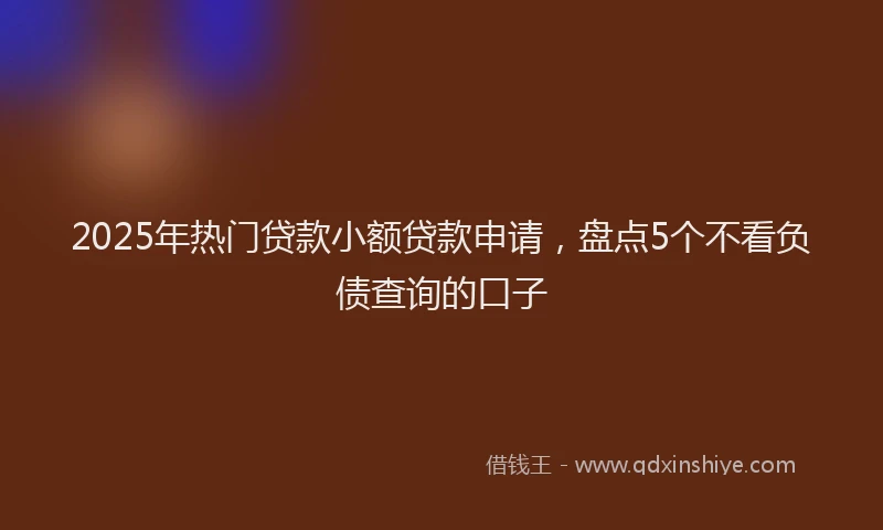 2025年热门贷款小额贷款申请,盘点5个不看负债查询的口子