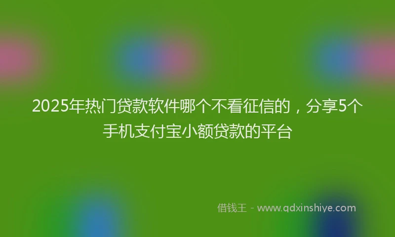 2025年热门贷款软件哪个不看征信的，分享5个手机支付宝小额贷款的平台