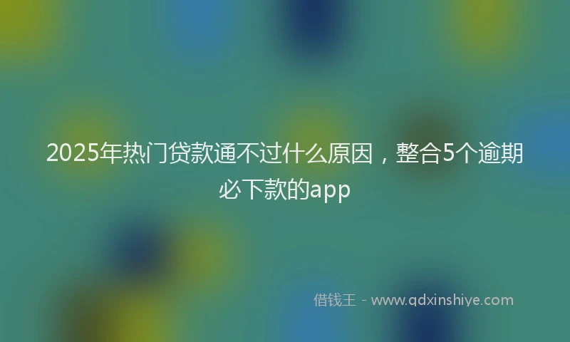 2025年热门贷款通不过什么原因，整合5个逾期必下款的app