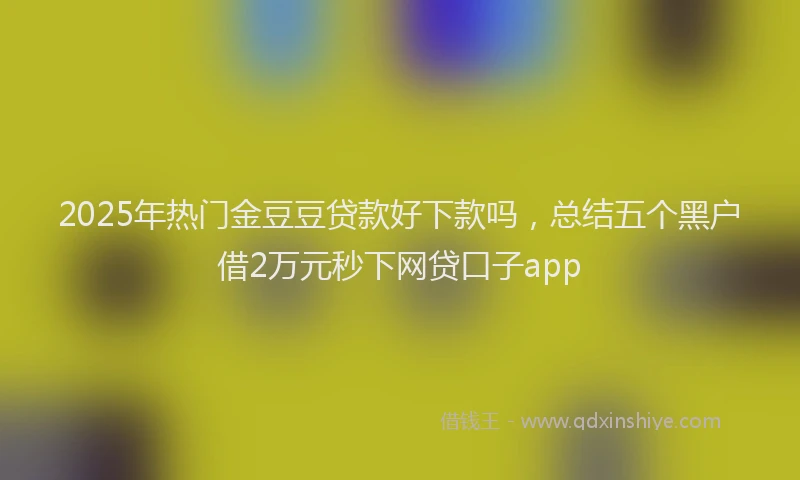 2025年热门金豆豆贷款好下款吗，总结五个黑户借2万元秒下网贷口子app