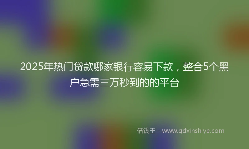 2025年热门贷款哪家银行容易下款,整合5个黑户急需三万秒到的的平台