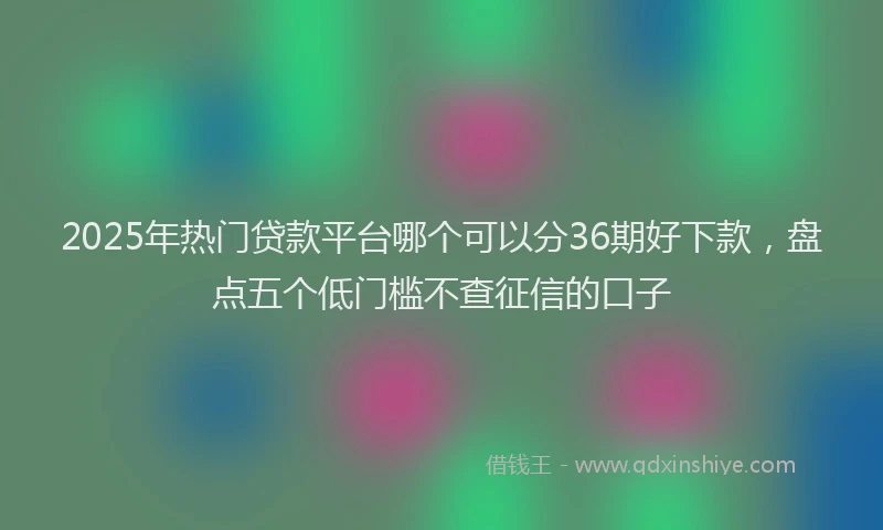 2025年热门贷款平台哪个可以分36期好下款,盘点五个低门槛不查征信的口子
