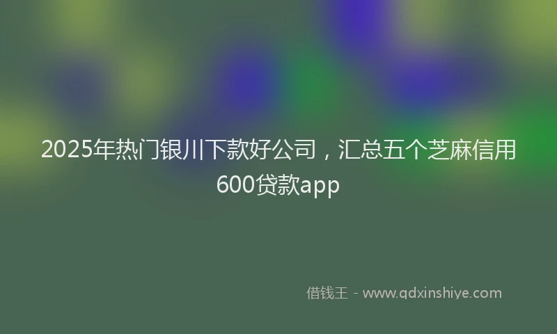 2025年热门银川下款好公司，汇总五个芝麻信用600贷款app