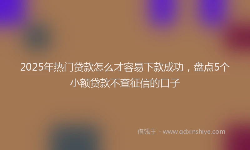 2025年热门贷款怎么才容易下款成功,盘点5个小额贷款不查征信的口子