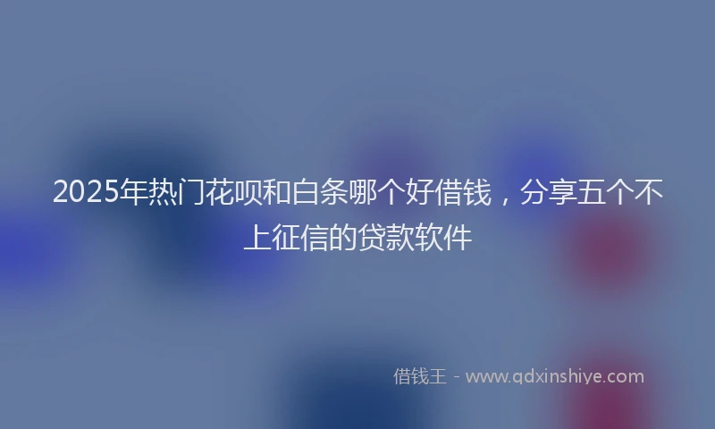 2025年热门花呗和白条哪个好借钱,分享五个不上征信的贷款软件