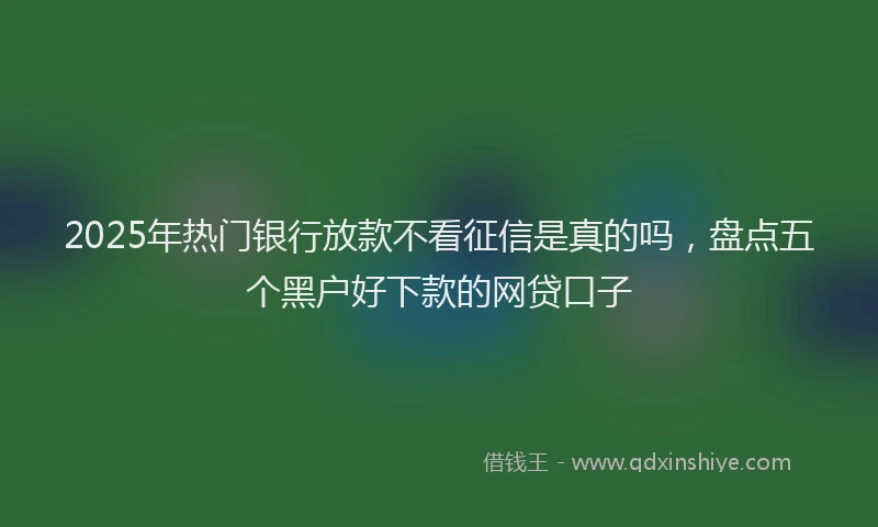 2025年热门银行放款不看征信是真的吗，盘点五个黑户好下款的网贷口子
