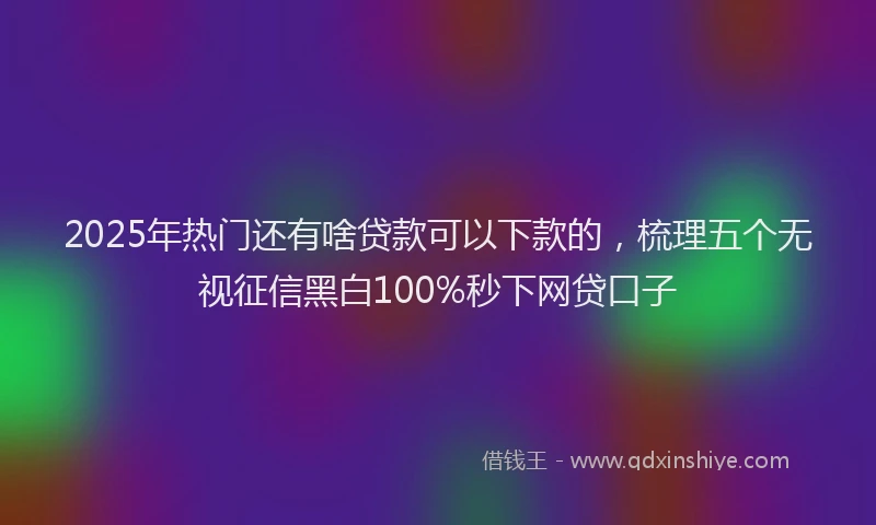 2025年热门还有啥贷款可以下款的,梳理五个无视征信黑白100%秒下网贷口子