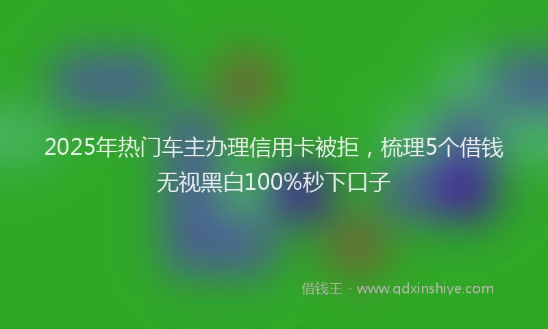 2025年热门车主办理信用卡被拒,梳理5个借钱无视黑白100%秒下口子