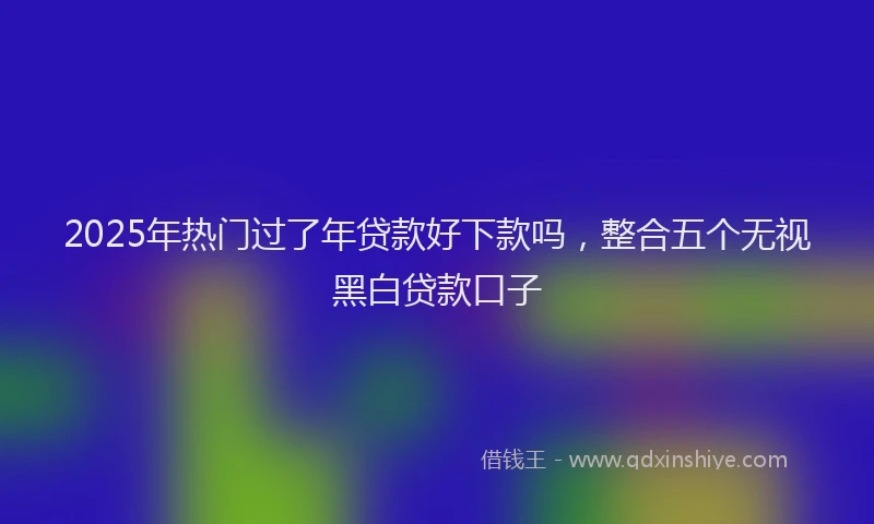 2025年热门过了年贷款好下款吗,整合五个无视黑白贷款口子