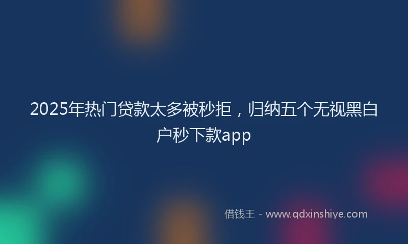 2025年热门贷款太多被秒拒,归纳五个无视黑白户秒下款app