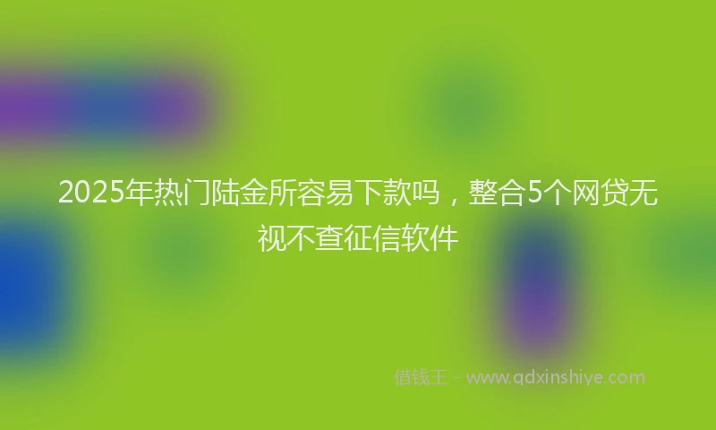2025年热门陆金所容易下款吗，整合5个网贷无视不查征信软件