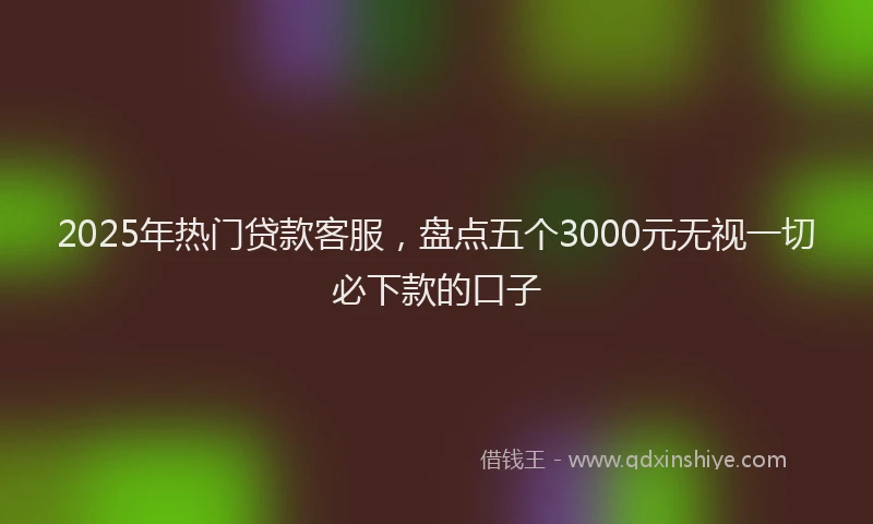 2025年热门贷款客服,盘点五个3000元无视一切必下款的口子