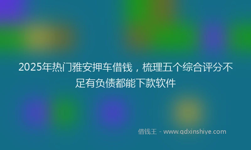 2025年热门雅安押车借钱,梳理五个综合评分不足有负债都能下款软件